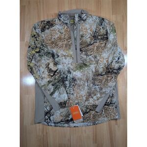 Cabelas Mens Zonz Western Camo 1/4 Zip Pullover UPF 50 Hunting Top Medium New